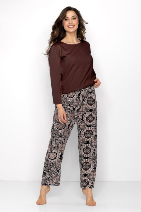 Piżama Damska Model Boho Cafe Brown - Momenti Per Me - XXL Piżama Damska Model Boho Cafe Brown - Momenti Per Me - XXL