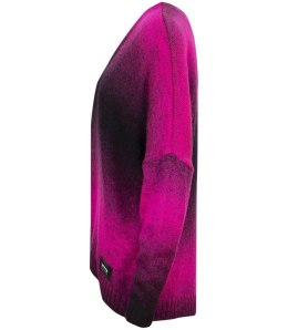 Ciepły damski sweter oversize piękny OMBRE (Różowy)