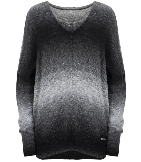 Ciepły damski sweter oversize piękny OMBRE (Szary) Ciepły damski sweter oversize piękny OMBRE (Szary)