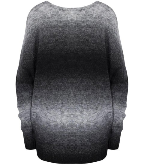 Ciepły damski sweter oversize piękny OMBRE (Szary) Ciepły damski sweter oversize piękny OMBRE (Szary)