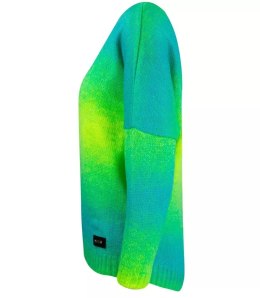 Ciepły damski sweter oversize piękny OMBRE (Zielony)