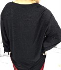 Elegancka koszula Tunika oversize Brokatowa Luźna Stylowa PENELOPA (Czarny)