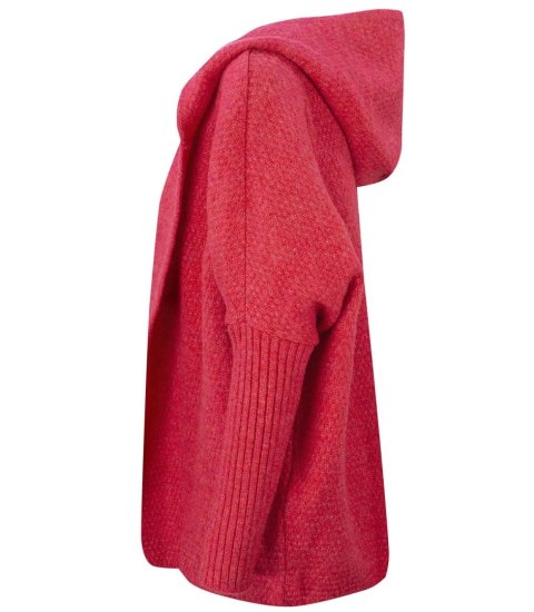 GRUBY sweter KARDIGAN nietoperz Luźny Ciepły z kapturem (Czerwony) GRUBY sweter KARDIGAN nietoperz Luźny Ciepły z kapturem (Czerwony)
