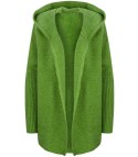 GRUBY sweter KARDIGAN nietoperz Luźny Ciepły z kapturem (Zielony) GRUBY sweter KARDIGAN nietoperz Luźny Ciepły z kapturem (Zielony)