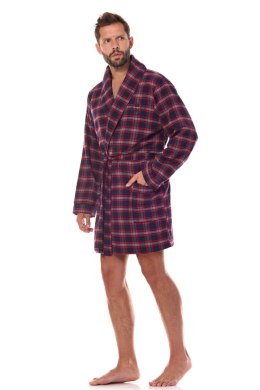 Szlafrok Męski Model Ben BJ Short 2470 Dark Blue - L&L collection - L