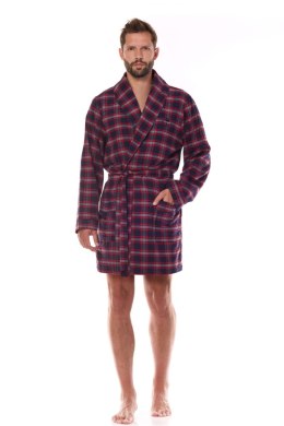 Szlafrok Męski Model Ben BJ Short 2470 Dark Blue - L&L collection - XXL