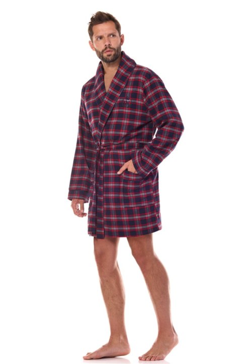 Szlafrok Męski Model Ben BJ Short 2470 Dark Blue - L&L collection - XXL Szlafrok Męski Model Ben BJ Short 2470 Dark Blue - L&L collection - XXL